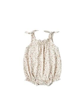 Rylee + Cru Cream Floral Tie-Shoulder Romper; Size 0-3